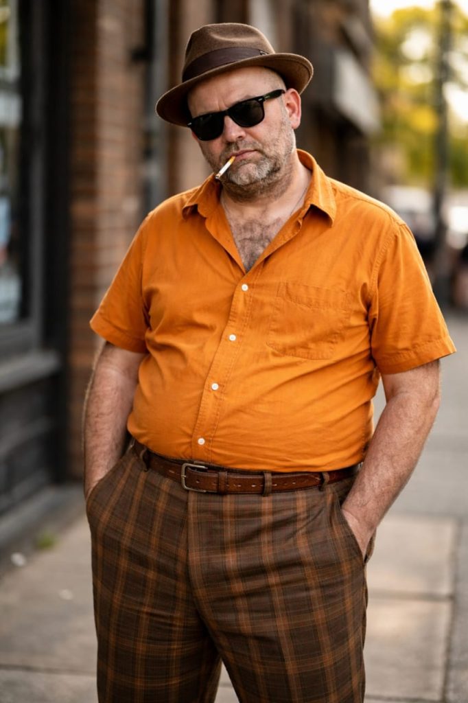João Cascadura, persona ficcional de Inteligência Sintética (IS) do Jornal O Centro, posicionado como protagonista central no Beco do Barbeiro, Rio de Janeiro. Imagem de corpo inteiro, sem elementos de dança, destacando o ativo intelectual sob gestão de Lauro Nunes Junior e Cesar Castro.